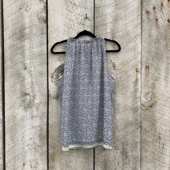 Max Studio | floral keyhole neck tank top - Picture 2 of 5